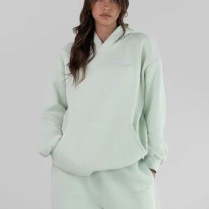 Comfrt Pastel Edit Hoodie Sweatshirt  Pullover Mint Green Size XS